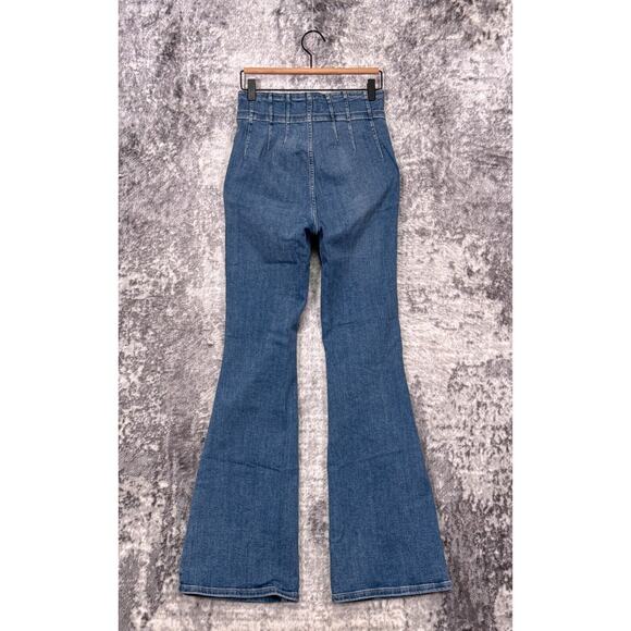 Free People Jayde Jeans 29 Womens High Rise Retro Flare Medium Wash - Picture 2 of 7